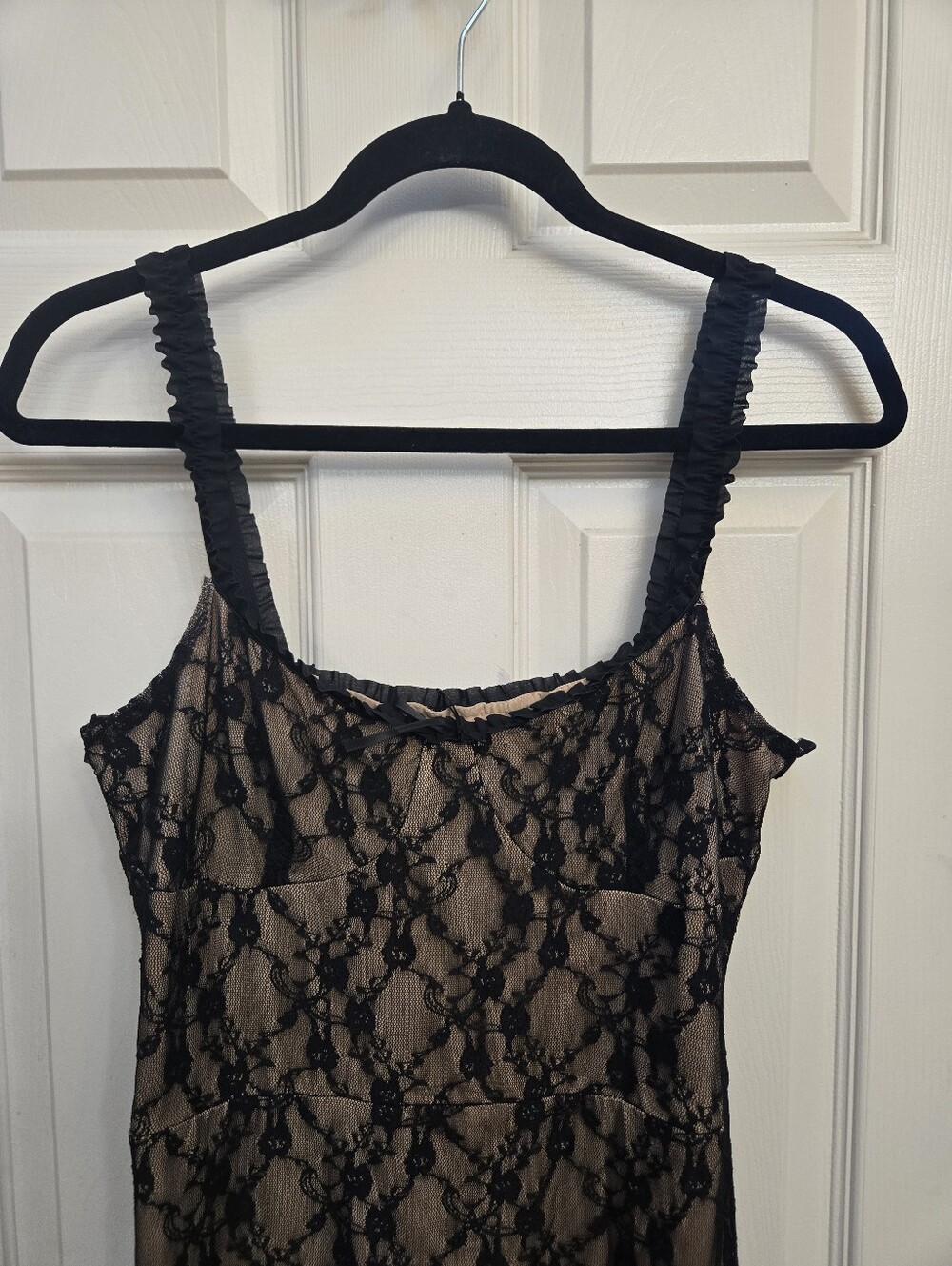 NWT Commense Black Lace Patchwork Cami Midi Dress, Large - Picture 4 of 9